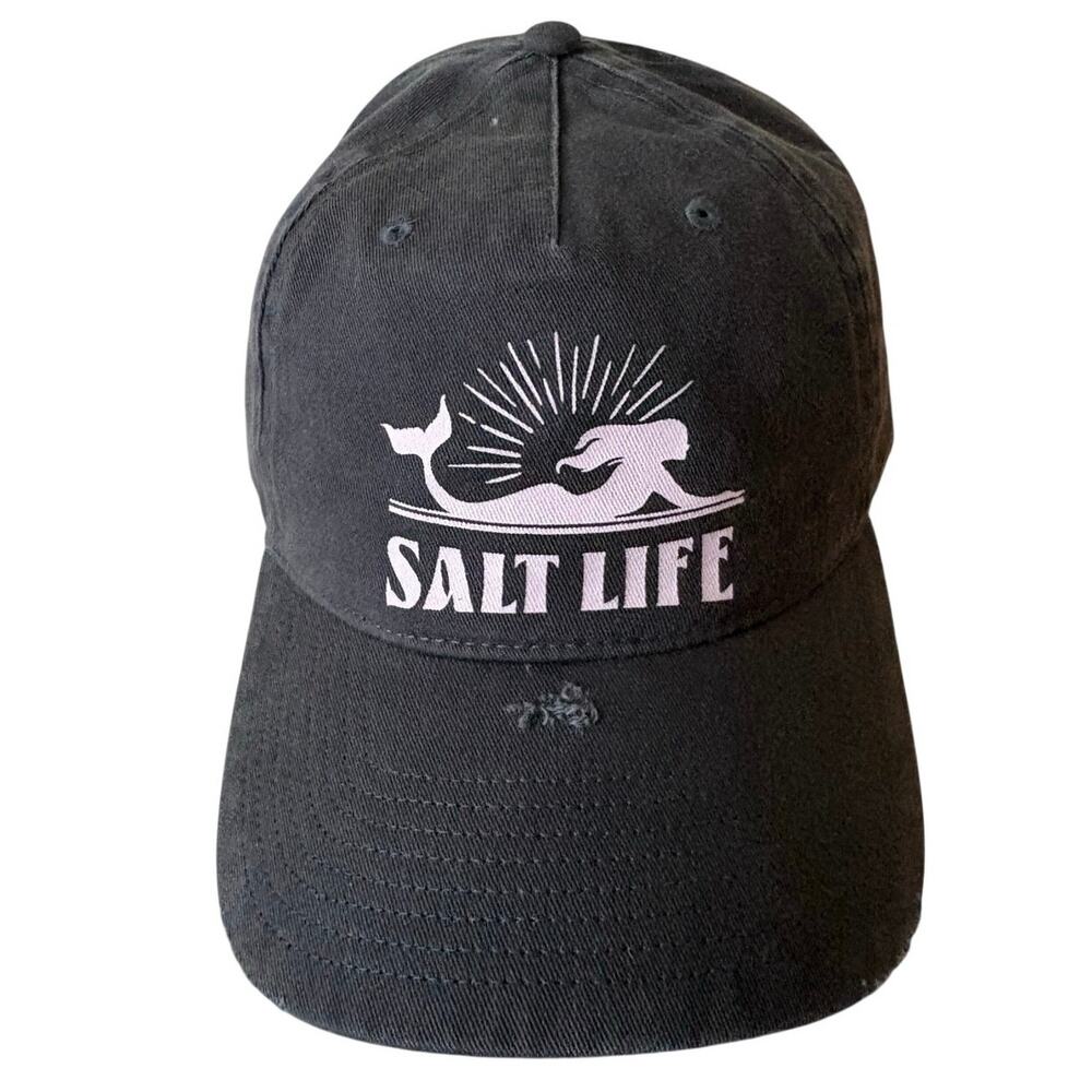 Salt Life Yellow With Blue Embroidery Hat Adjustable Cotton Baseball Cap NWT